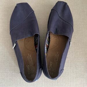 TOMS Dark Blue Canvas Slip-Ons